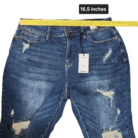 JUDY BLUE Chevelle Hi-Rise Cuffed Distressed Capri Jeans Womens Plus 16W - Picture 12 of 12